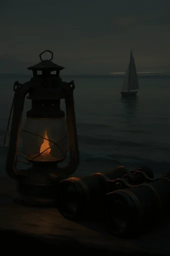 Luminous Nocturnal Noir style reference image — glowing orange light