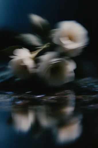 Nocturnal Cinematic Blur style reference image — deep cyan and warm amber tones