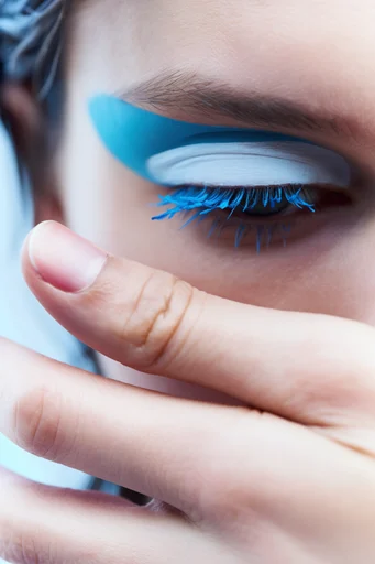 Surrealist Editorial Beauty style reference image — vibrant primary color palette
