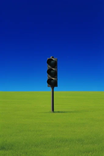 Saturated Surrealist Minimalism style reference image — saturated primary colors
