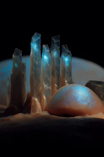 Bioluminescent Abyssal Biomech style AI image example 2