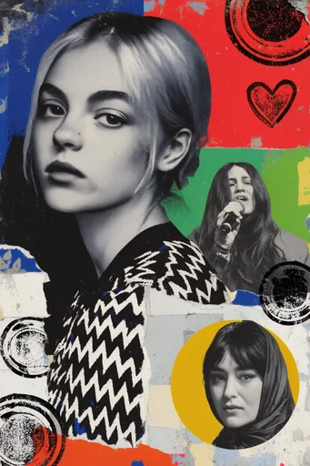 Tactile Neo-Punk Collage style reference image — high contrast graphic design