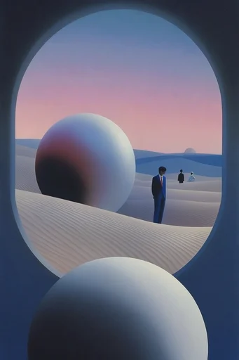 Minimalist Surrealist Horizons style reference image — minimalist surrealism