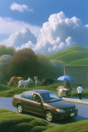 Surreal Verdant Topography style reference image — rolling velvet hills
