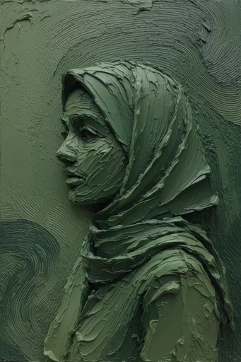 Monochromatic Verdant Surrealism moodboard — generate AI images in this style