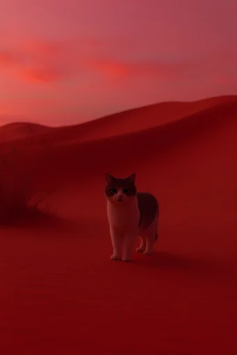 Surreal Crimson Sands style reference image — cinematic wide shot