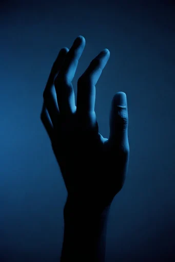 Cyanic Minimalist Noir style reference image — minimalist graphic composition