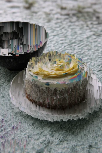Surreal Digital Erosion style reference image — linear distortion