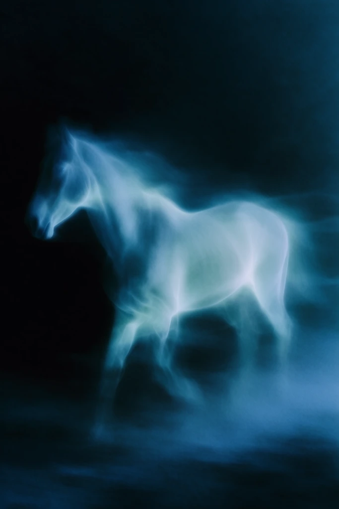 Spectral Bioluminescent Noir style AI image example 3