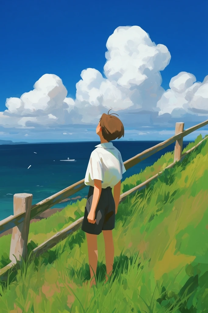 Nostalgic Ghibli Summer style AI image example 1