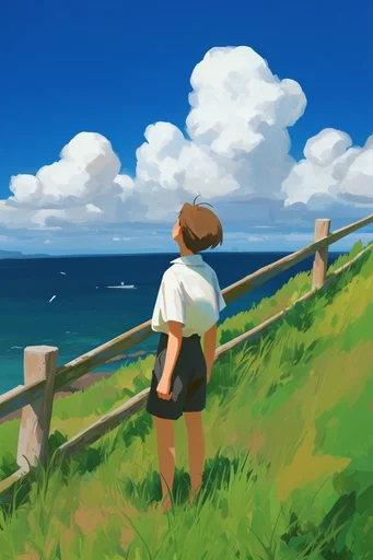 Nostalgic Ghibli Summer moodboard — generate AI images in this style