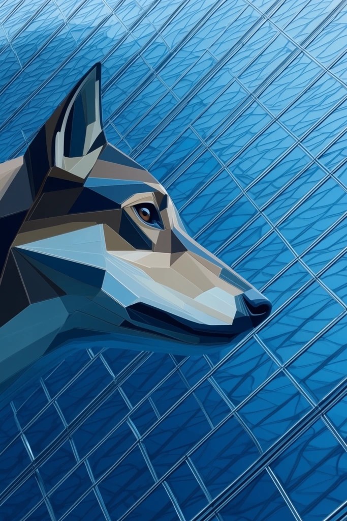Luminous Geometric Brutalism style AI image example 3