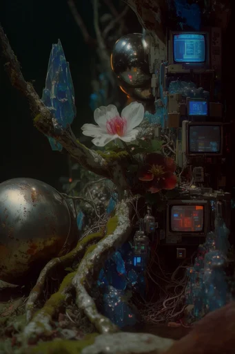Analog Cybernetic Nostalgia style reference image — cinematic moody lighting