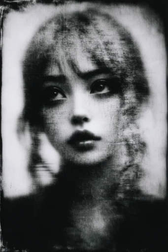Spectral Gothic Daguerreotype style reference image — decaying photographic emulsion