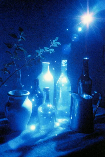 Electric Nocturnal Surrealism style reference image — heavy film grain