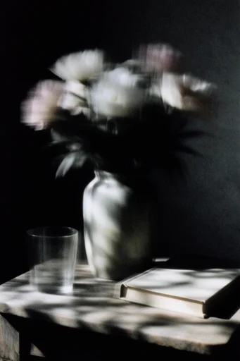 Melancholic Cinematic Noir style reference image — heavy analog film grain