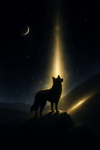 Celestial Chiaroscuro Mysticism style reference image — golden bioluminescence