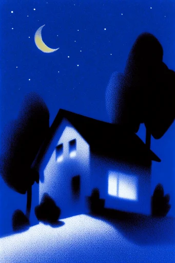 Electric Nocturnal Stippling style AI image example 4