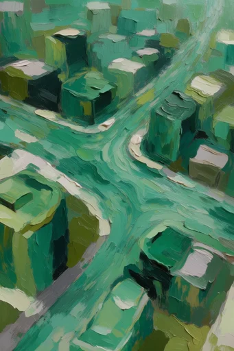Tactile Emerald Minimalism style reference image — surrealist atmospheric depth