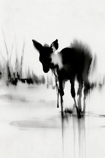 Ethereal Ink Minimalism style reference image — monochrome minimalism