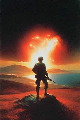Analog Apocalyptic Radiance style reference image — high-contrast silhouette