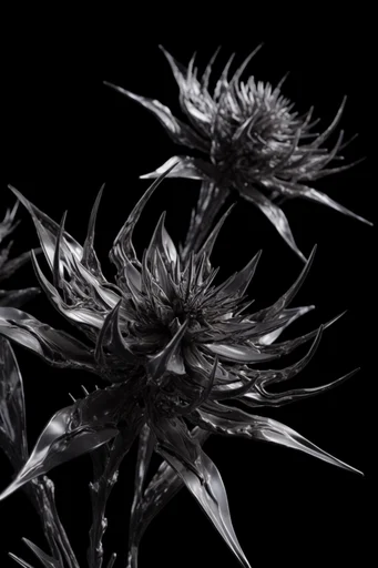 Monochromatic Industrial Biomechanism style reference image — high-contrast studio lighting