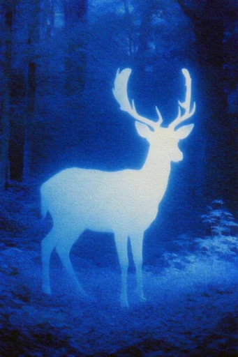 Luminescent Cobalt Nocturne style reference image — heavy film grain