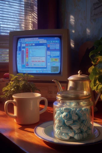 Analog Cybernetic Nostalgia style reference image — analog retro-futurism