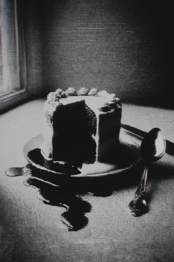 Monochrome Analog Glitch style reference image — liminal atmosphere