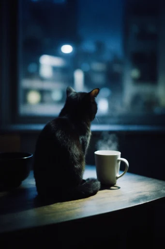 Cinematic Urban Nocturne style reference image — atmospheric urban solitude