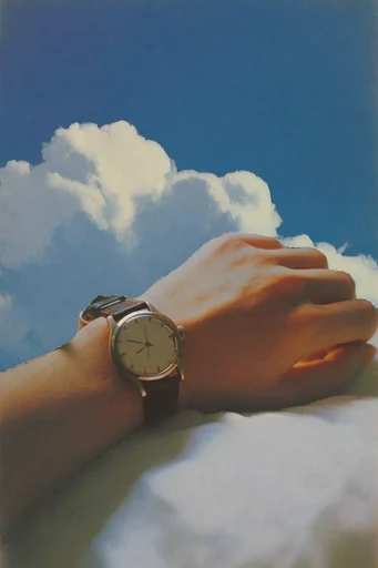 Nostalgic Surrealist Azure style reference image — saturated azure palette