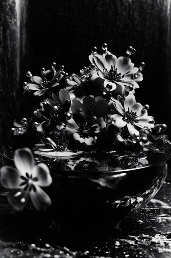 Obsidian Surrealist Noir style reference image — heavy film grain