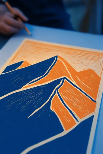 Graphic Woodcut Modernism style reference image — graphic woodcut print