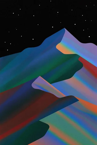 Iridescent Spectral Surrealism style reference image — iridescent liquid texture