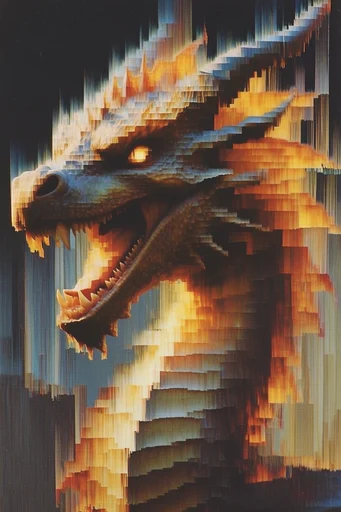 Amber Glitch Decay style reference image — glitch art