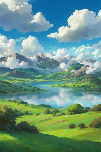 Luminous Anime Horizon style reference image — pristine turquoise water