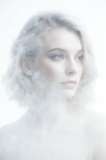 Ethereal Monochromatic Erosion style reference image — minimalist surrealism