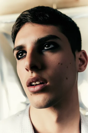 Cinematic Technical Realism style reference image — metallic lens reflections