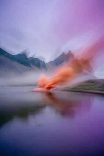Ethereal Kinetic Iridescence style reference image — intentional motion blur