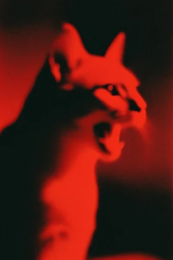Crimson Noir Glitch style reference image — experimental darkroom texture