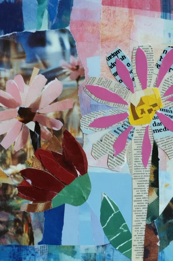 Tactile Neo-Punk Collage style reference image — mixed media assemblage