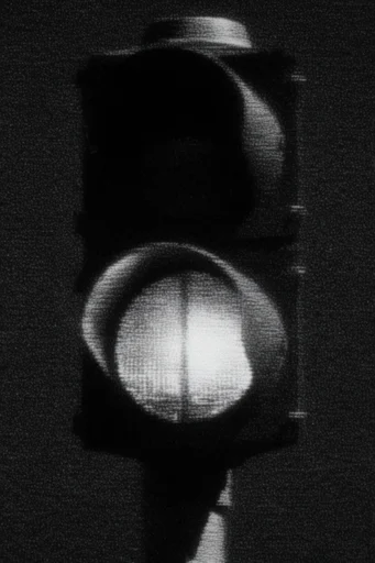 Monochrome Analog Corruption style reference image — analog glitch