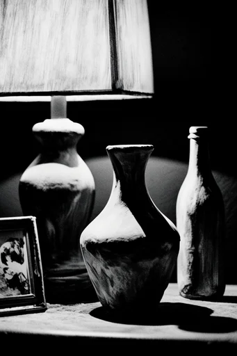 Cinematic Surreal Noir style reference image — high-contrast monochrome