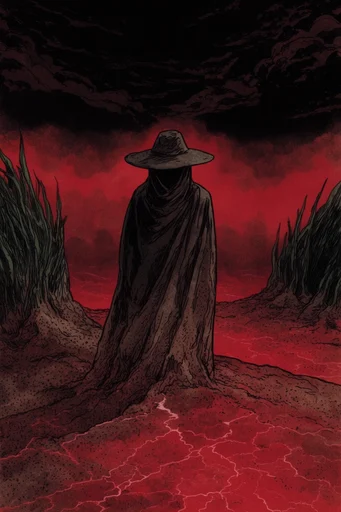 Gritty Graphic Macabre style reference image — dark fantasy graphic novel