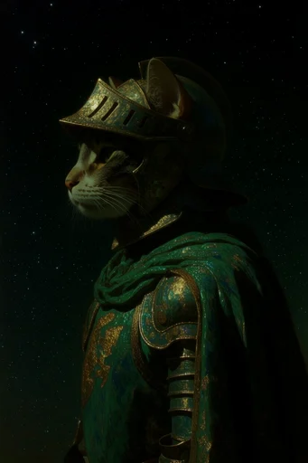 Celestial Emerald Opulence style reference image — dramatic chiaroscuro lighting