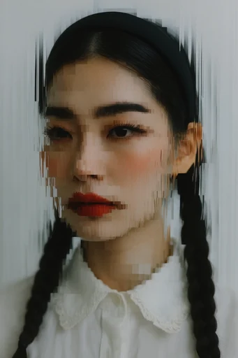 Minimalist Glitch Synthesis style reference image — avant-garde editorial