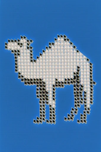 Retro-Digital Blue Mosaic style reference image — pixelated mosaic