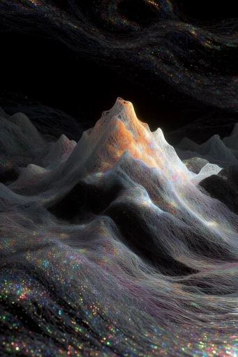 Luminous Cosmic Pointillism style reference image — glowing micro-particle rendering