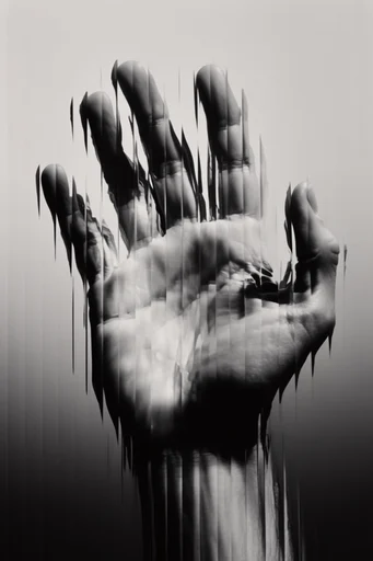 Fractured Monochrome Assemblage style reference image — high-contrast photography