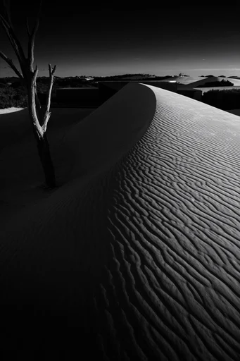 Monochromatic Structural Noir style reference image — architectural minimalism